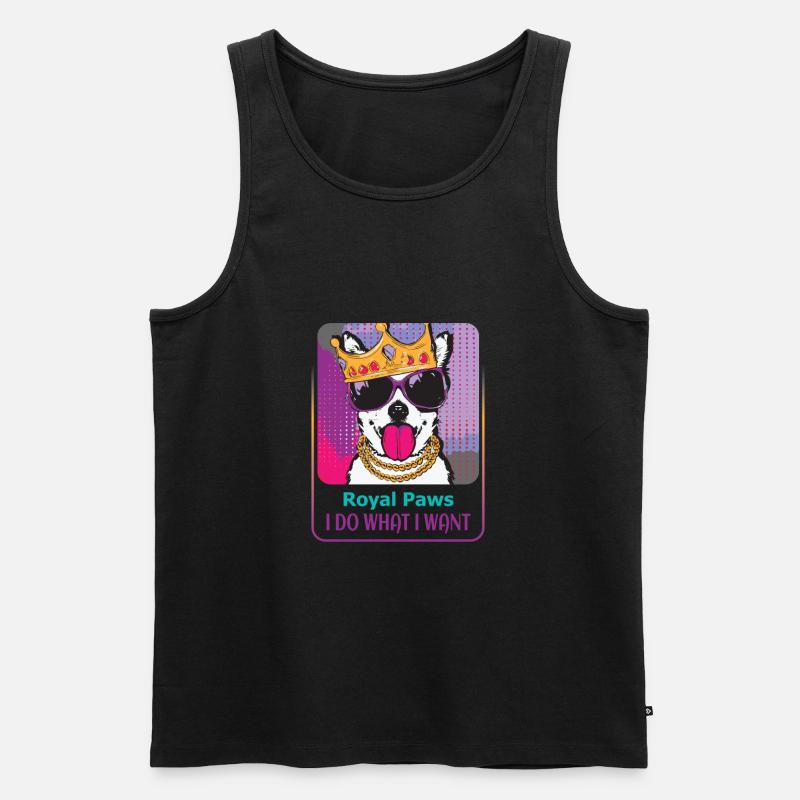 Hartnäckiger Hundekönig - Männer Premium Bio Tank Top - Schwarz