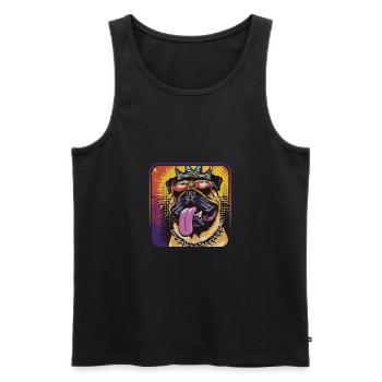 Stubborn Guardian Dog - Men's Premium Organic Tank Top - black - Front - AI Model Male 178 light (178cm)