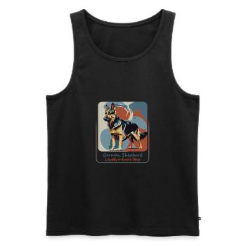 Fidèle compagnon berger - Débardeur bio Premium Homme - noir - Devant - AI Model Male 178 light (178cm)