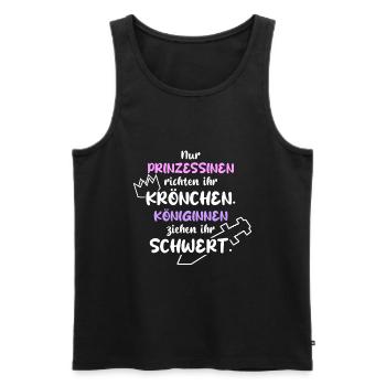 MUT TAPFER KÄMPFERIN KÖNIGIN SCHWERT PRINZESSIN - Männer Premium Bio Tank Top - Schwarz - Vorne - Michal (187cm)