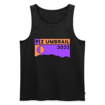 Piz Umbrail Hike Bike Trail Mountain Tour Ski Tour - Men's Premium Organic Tank Top - black - Front - AI Model Male 178 light (178cm)