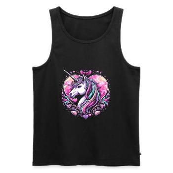 UNICORN FAIRY TALE PRINCESS CASTLE MAGIC CREATIVE - Men's Premium Organic Tank Top - black - Front - Michal (187cm)