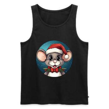 Mäuse Weihnachten - Männer Premium Bio Tank Top - Schwarz - Vorne - AI Model Male 178 light (178cm)