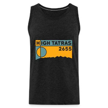 High Carpathians Hiking Camping Biking Souvenirs - Men's Premium Organic Tank Top - charcoal grey - Front - Alexander (188cm)