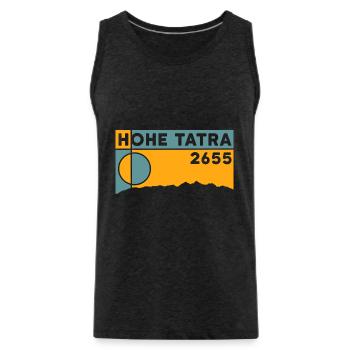 High Carpathians Hiking Souvenir Map Bears - Men's Premium Organic Tank Top - charcoal grey - Front - Alexander (188cm)