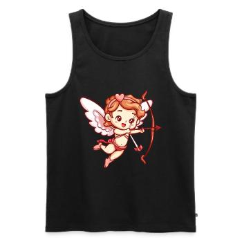 Ange de la Saint-Valentin en amour Cupidon - Débardeur bio Premium Homme - noir - Devant - AI Model Male 178 light (178cm)