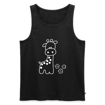 GIRAFFE ANIMAL LONG NECK AFRICA SAVANNAH SAFARI ZOO - Men's Premium Organic Tank Top - black - Front - AI Model Male 178 light (178cm)