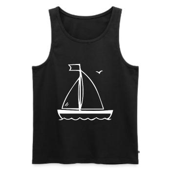 SEGELBOOT SEGELN SEGELSPORT BOOT MARITIM URLAUB - Männer Premium Bio Tank Top - Schwarz - Vorne - AI Model Male 178 light (178cm)