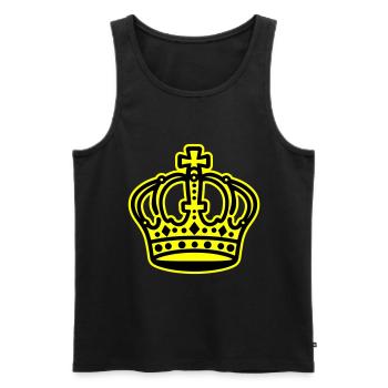 Krone Logo - Männer Premium Bio Tank Top - Schwarz - Vorne - Michal (187cm)