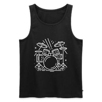 Drums Drummer Destroy Silence Rockband. - Men's Premium Organic Tank Top - black - Front - AI Model Male 178 light (178cm)
