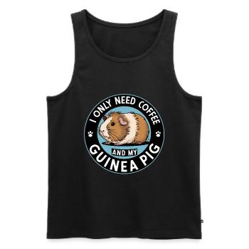 Brauche nur Kaffee und mein Meerschweinchen - Männer Premium Bio Tank Top - Schwarz - Vorne - Michal (187cm)