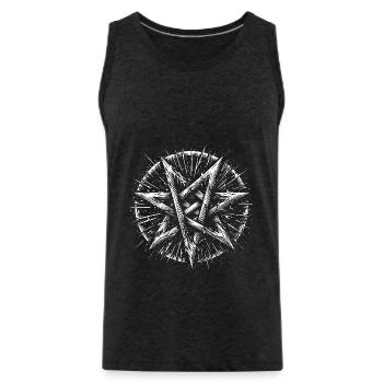 Torn Pentagram Occult Sign - Men's Premium Organic Tank Top - charcoal grey - Front - Alexander (188cm)