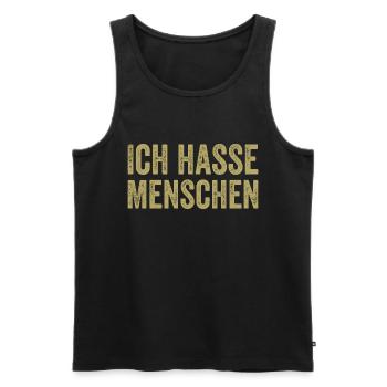 I hate people - Men's Premium Organic Tank Top - black - Front - AI Model Male 178 light (178cm)
