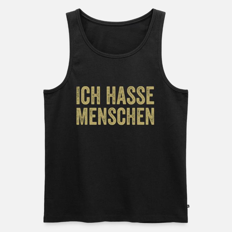 Ich hasse Menschen - Männer Premium Bio Tank Top - Schwarz