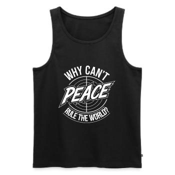 Why not peace for all - Men's Premium Organic Tank Top - black - Front - AI Model Male 178 light (178cm)