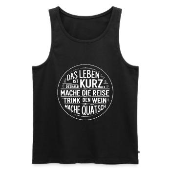 Das Leben ist eine kurze Reise - nutze die Zeit - Männer Premium Bio Tank Top - Schwarz - Vorne - Michal (187cm)