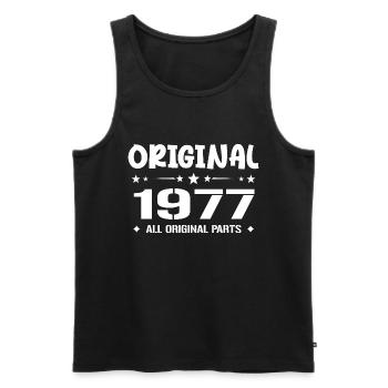 Né en 1977, Cadeau Anniversaire 1977 Original 1977 - Débardeur bio Premium Homme - noir - Devant - Michal (187cm)