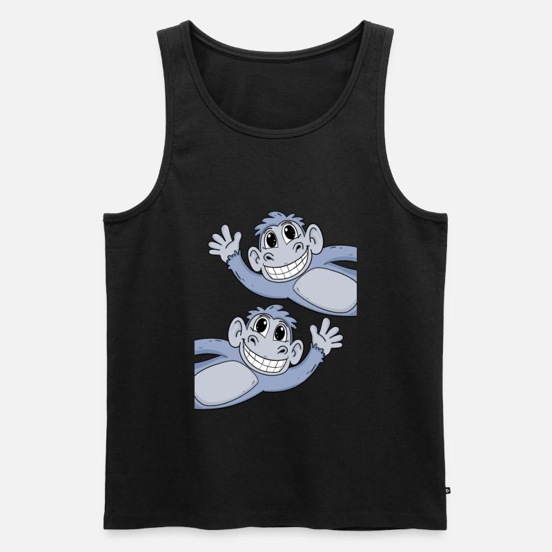 Affe Affen - Männer Premium Bio Tank Top - Schwarz