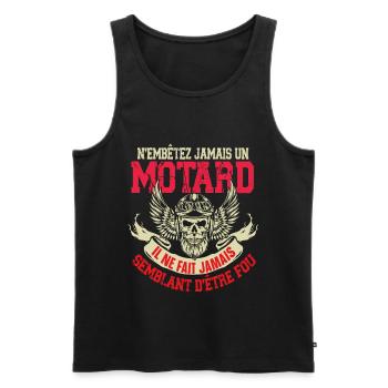 Motard Moto Motocross Homme Humour Citations - Débardeur bio Premium Homme - noir - Devant - Michal (187cm)