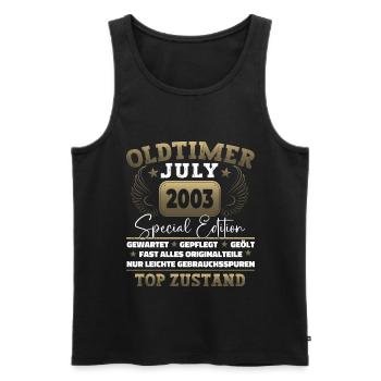 Oldtimer Juli 2003 19. Geburtstag Geschenk Herren - Männer Premium Bio Tank Top - Schwarz - Vorne - AI Model Male 178 light (178cm)