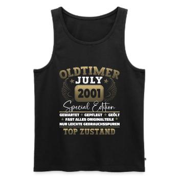 Oldtimer Juli 2001 21. Geburtstag Geschenk Herren - Männer Premium Bio Tank Top - Schwarz - Vorne - AI Model Male 178 light (178cm)