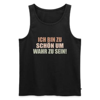 zu schön um wahr zu sein Selbstverliebt Egoistisch - Männer Premium Bio Tank Top - Schwarz - Vorne - AI Model Male 178 light (178cm)