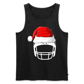 Weihnachts Footballhelm Weihnachten Football - Männer Premium Bio Tank Top - Schwarz - Vorne - Michal (187cm)