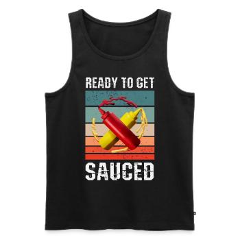 Ready to get sauced - Men's Premium Organic Tank Top - black - Front - Michal (187cm)