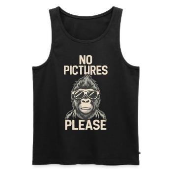 Keine Bilder bitte - Männer Premium Bio Tank Top - Schwarz - Vorne - AI Model Male 178 light (178cm)
