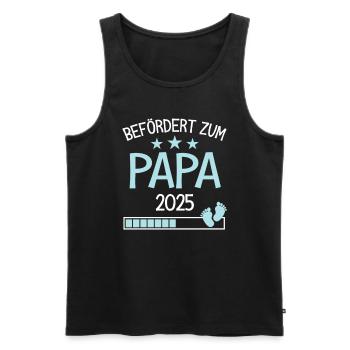 Befördert Papa 2025 Geschenk für neuer vater - Männer Premium Bio Tank Top - Schwarz - Vorne - Michal (187cm)