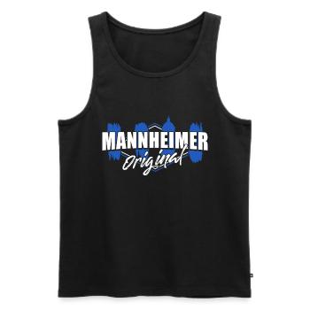 mannheimer original - Men's Premium Organic Tank Top - black - Front - Michal (187cm)