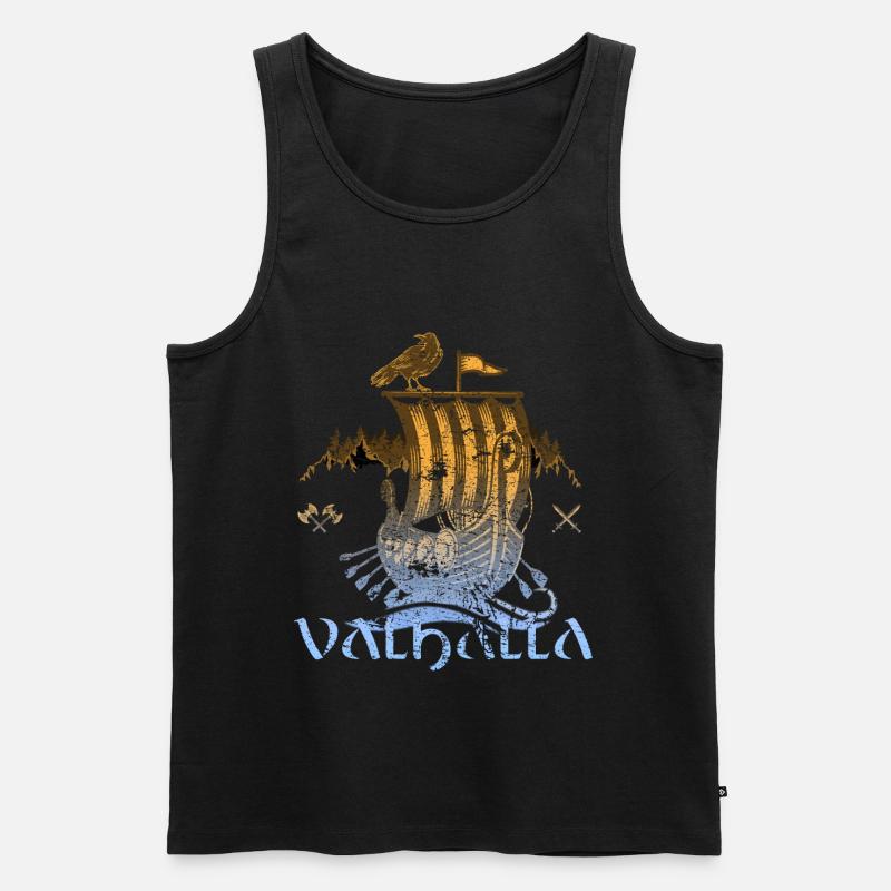 Valhalla Viking Vikings Bjoern Eisenseite - Männer Premium Bio Tank Top - Schwarz