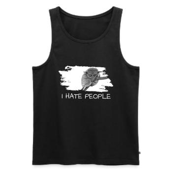 Tarsier i hate people - Männer Premium Bio Tank Top - Schwarz - Vorne - Michal (187cm)
