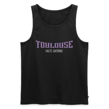 Toulouse haute-garonne - Débardeur bio Premium Homme - noir - Devant - AI Model Male 178 light (178cm)