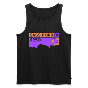 Sass Pordoi Pordoi Randonnée Sella Dolomites - Débardeur bio Premium Homme - noir - Devant - AI Model Male 178 light (178cm)