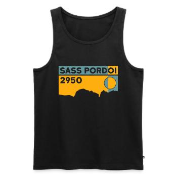 Sass Pordoi Randonnée Sella Pordoi Peak Dolomites - Débardeur bio Premium Homme - noir - Devant - AI Model Male 178 light (178cm)