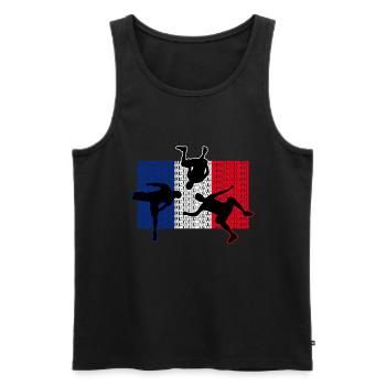 Parkour France | Parkour France - Débardeur bio Premium Homme - noir - Devant - Michal (187cm)