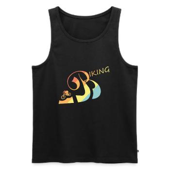 Biking - Männer Premium Bio Tank Top - Schwarz - Vorne - AI Model Male 178 light (178cm)