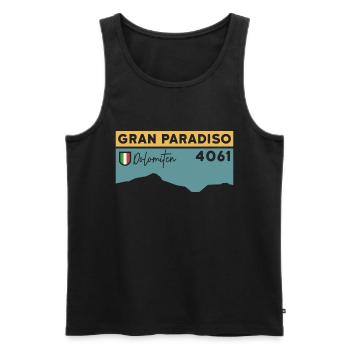 Guide d’escalade du Grand Paradis Ski Tour High Tour - Débardeur bio Premium Homme - noir - Devant - AI Model Male 178 light (178cm)