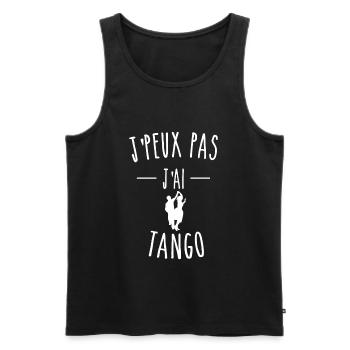 JE PEUX PAS J'AI TANGO - Débardeur bio Premium Homme - noir - Devant - Michal (187cm)