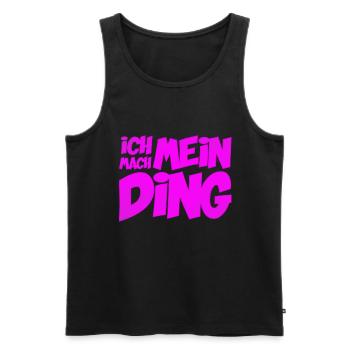 Ich mach mein Ding | Motivation Optimist - Männer Premium Bio Tank Top - Schwarz - Vorne - AI Model Male 178 light (178cm)