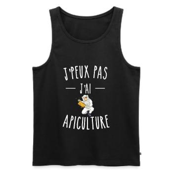 je peux pas j'ai apiculture - Débardeur bio Premium Homme - noir - Devant - Michal (187cm)