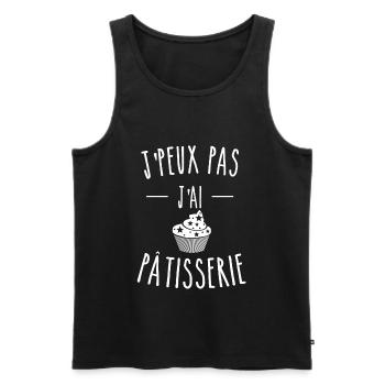 je peux pas j'ai patisserie - Débardeur bio Premium Homme - noir - Devant - AI Model Male 178 light (178cm)