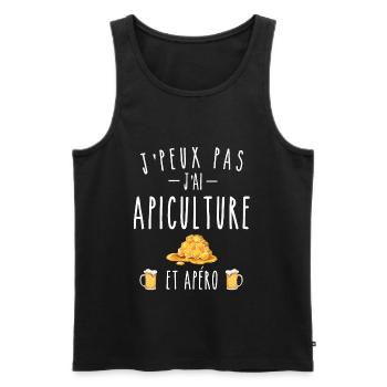 j'peux pas j'ai apiculture et apéro - Débardeur bio Premium Homme - noir - Devant - Michal (187cm)
