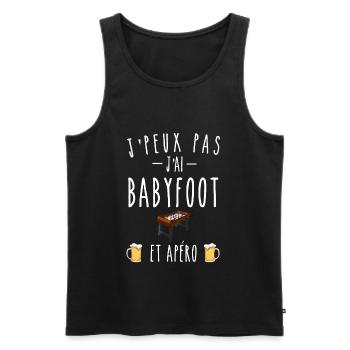 j'peux pas j'ai babyfoot et apéro - Débardeur bio Premium Homme - noir - Devant - Michal (187cm)