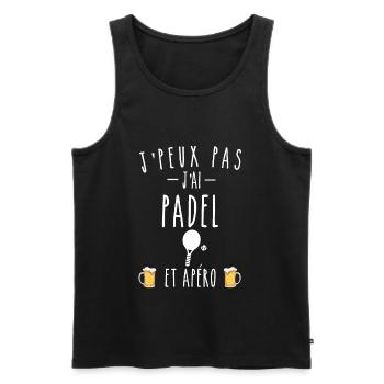 padel et apéro - Débardeur bio Premium Homme - noir - Devant - Michal (187cm)