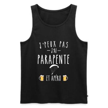 parapente et apéro - Débardeur bio Premium Homme - noir - Devant - Michal (187cm)