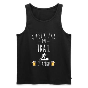 trail et apéro - Débardeur bio Premium Homme - noir - Devant - Michal (187cm)