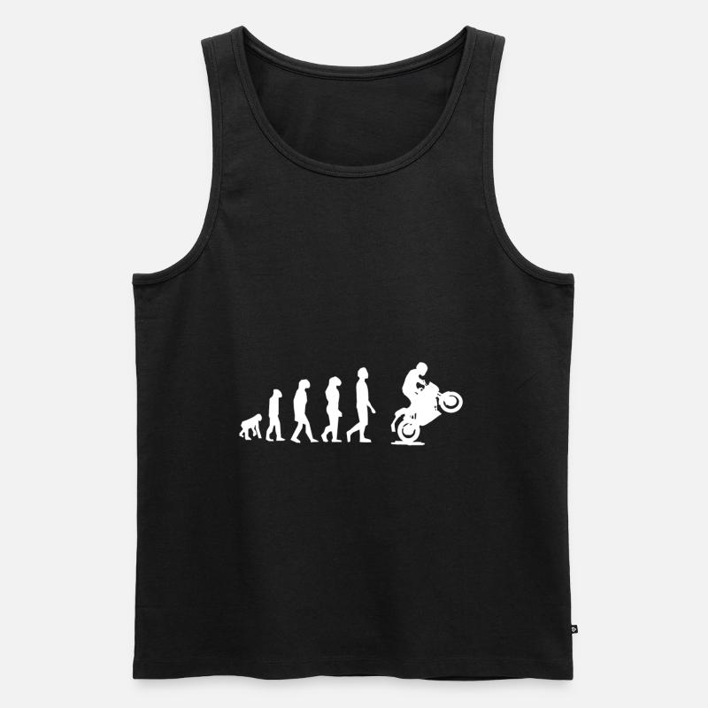 motorcycle evolution biker - Men's Premium Organic Tank Top - black