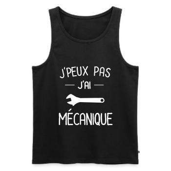 je peux pas j'ai mécanique - Débardeur bio Premium Homme - noir - Devant - Michal (187cm)